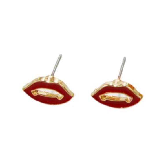 Vampire Mouth Lips Fangs Halloween Stud Earrings - Picture 1 of 1